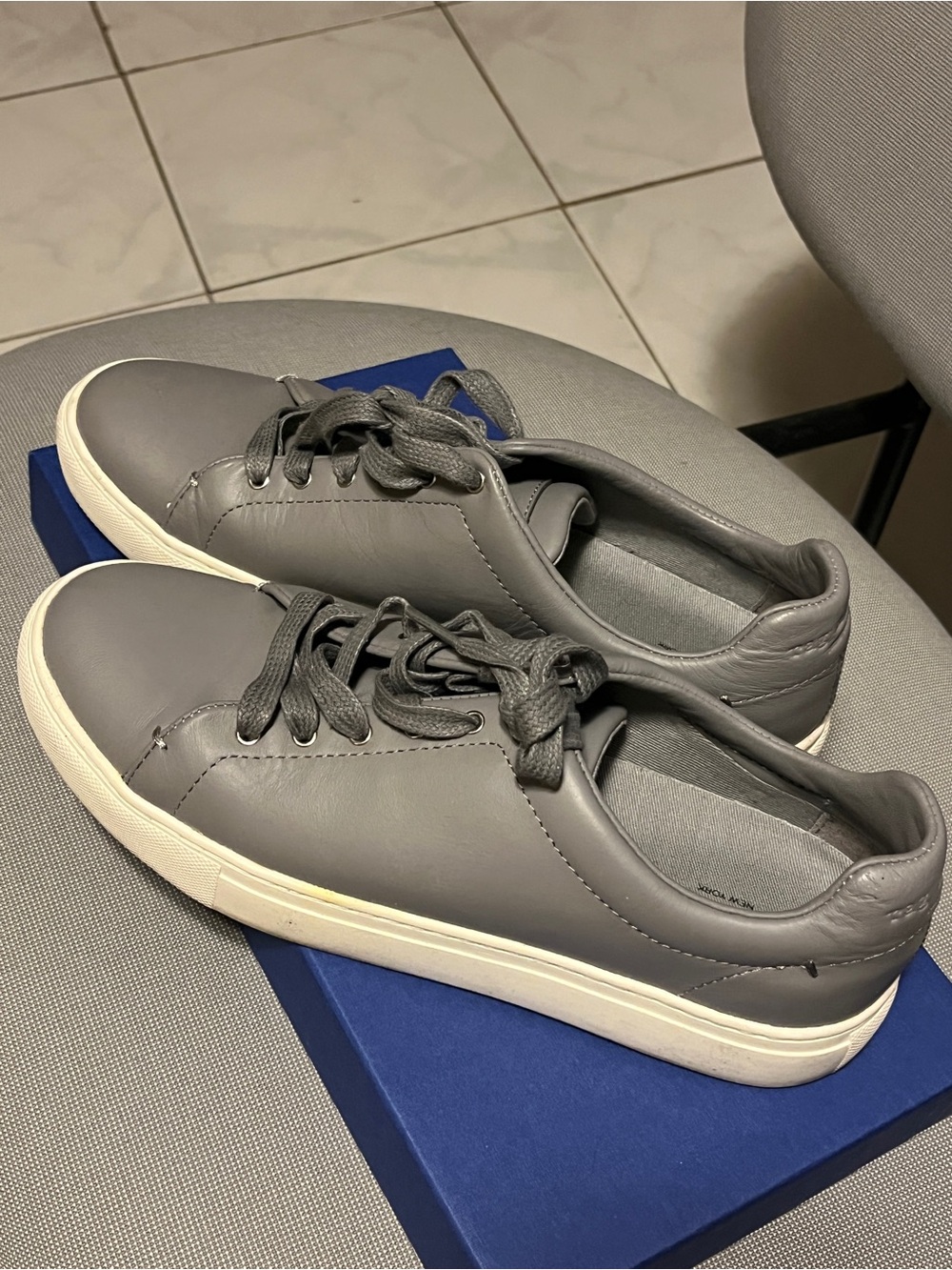 rag & bone Gray Leather Low-Top Sneakers